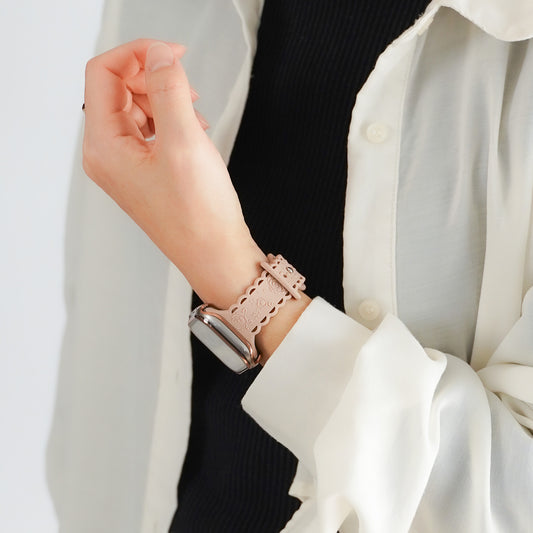 シリコン ローズ×フリル アップルウォッチバンド Apple Watch ベルト