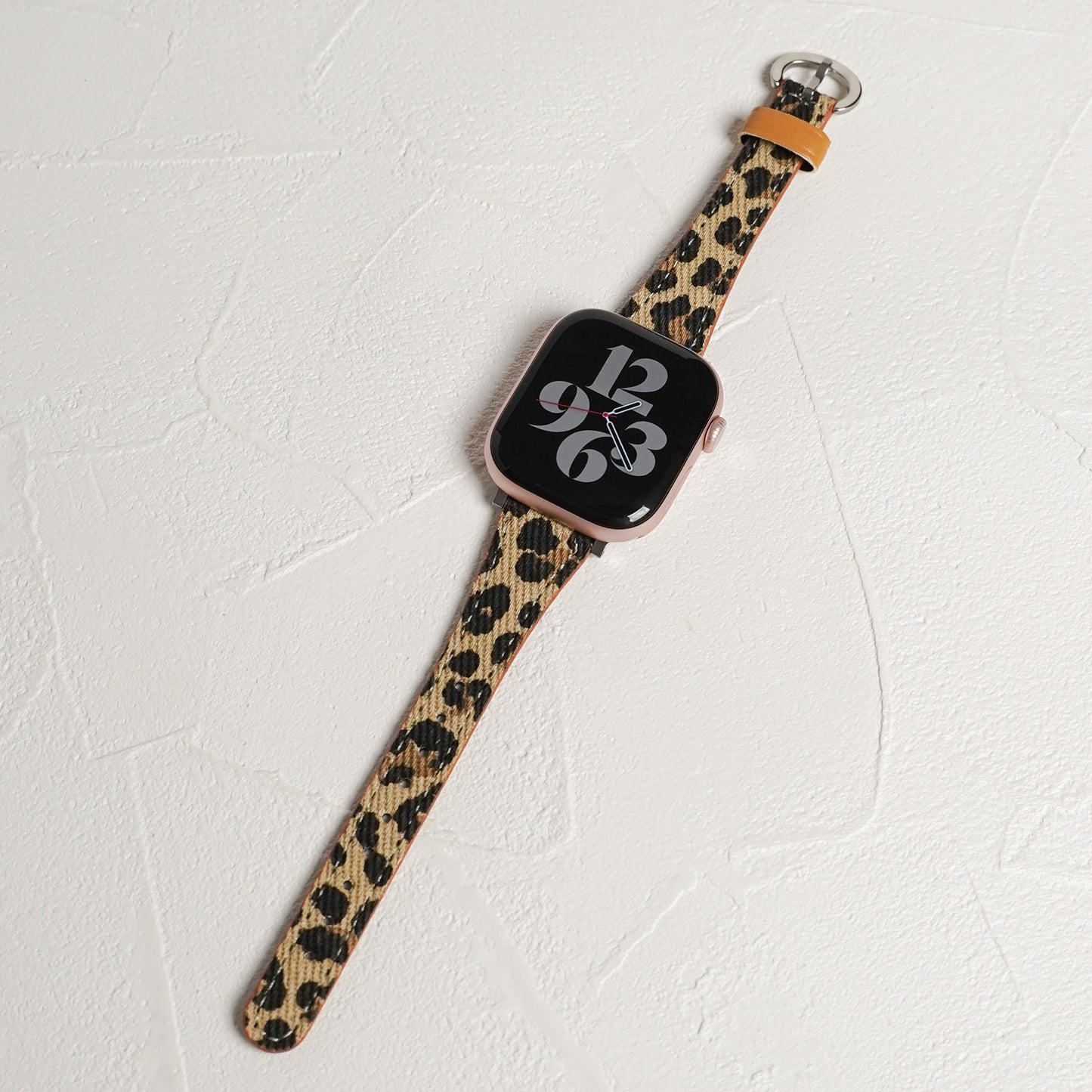 レオパード キャンバスレザー スリム アップルウォッチバンド Apple Watch ベルト