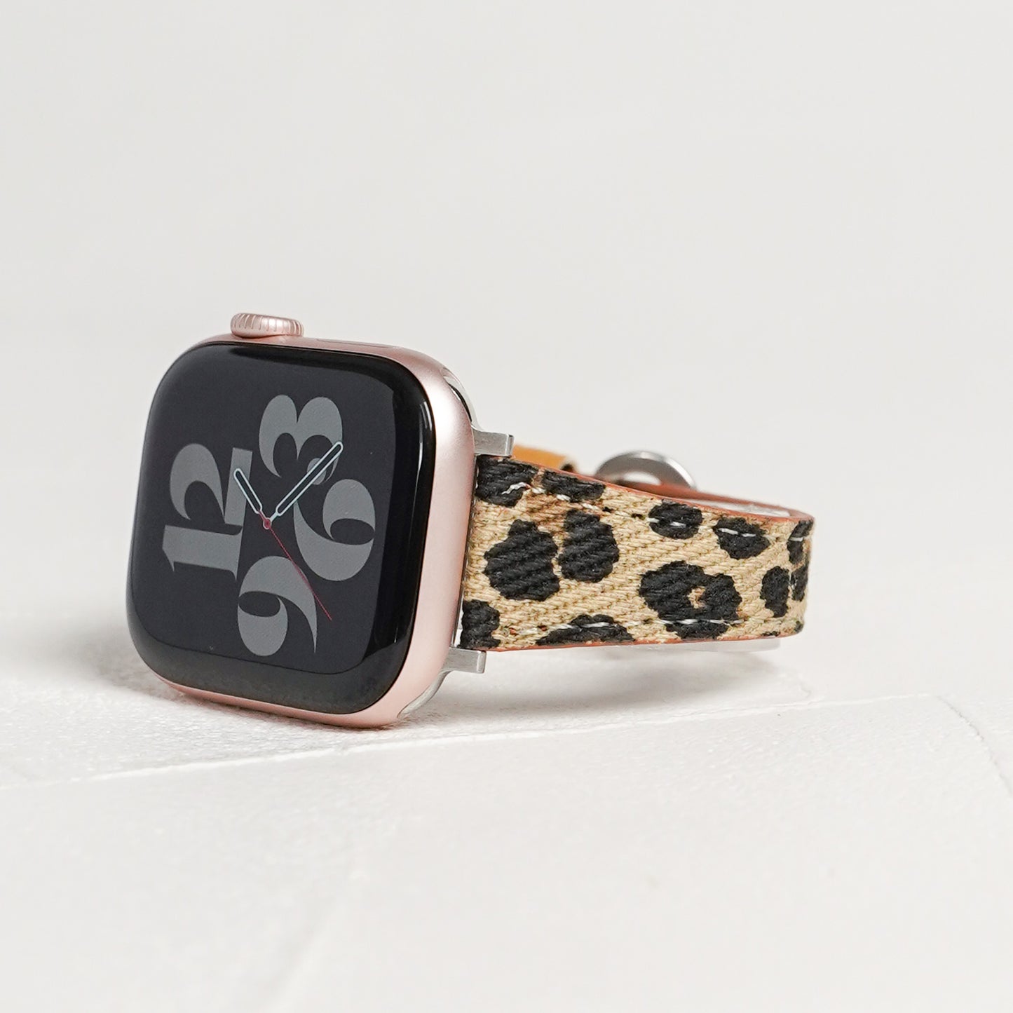 レオパード キャンバスレザー スリム アップルウォッチバンド Apple Watch ベルト