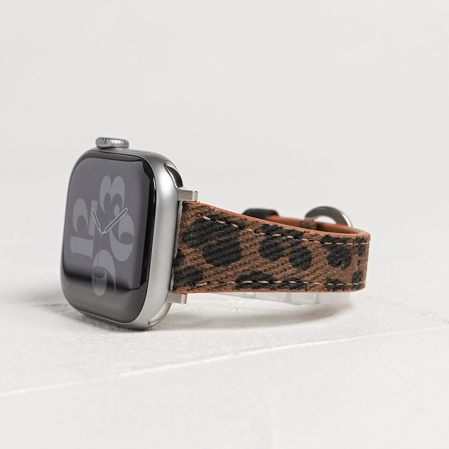 レオパード キャンバスレザー スリム アップルウォッチバンド Apple Watch ベルト