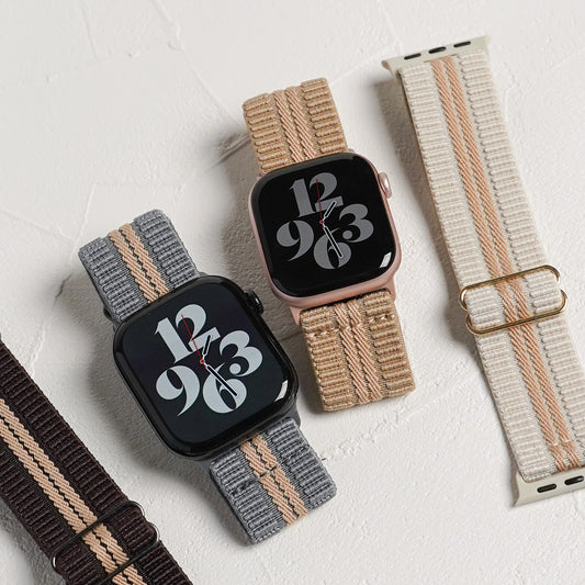 【NEW】ナイロン テクスチャーライン アップルウォッチバンド Apple Watch ベルト