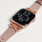 リボンチャーム シャイニー ファブリックレザー アップルウォッチバンド Apple Watch ベルト
