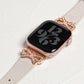 リボンチャーム シャイニー ファブリックレザー アップルウォッチバンド Apple Watch ベルト