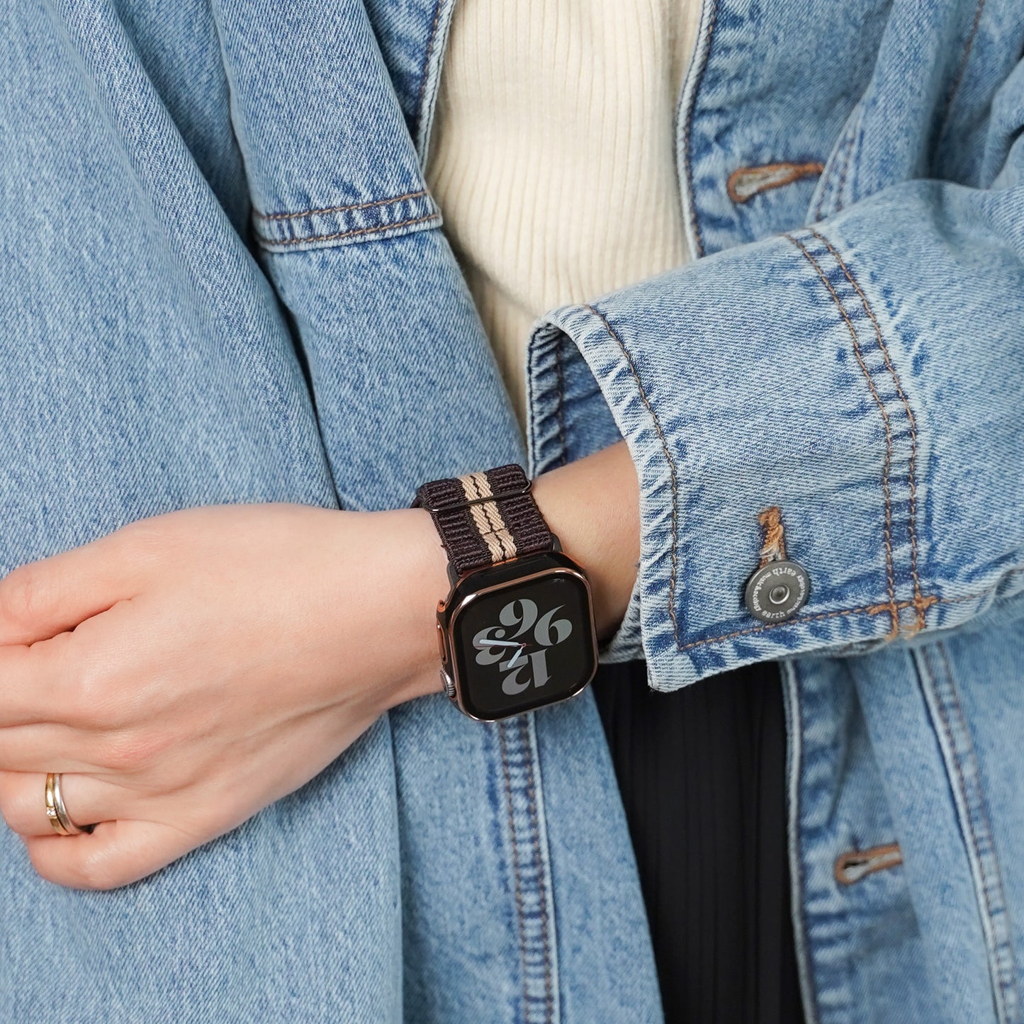 ナイロン テクスチャーライン アップルウォッチバンド Apple Watch ベルト