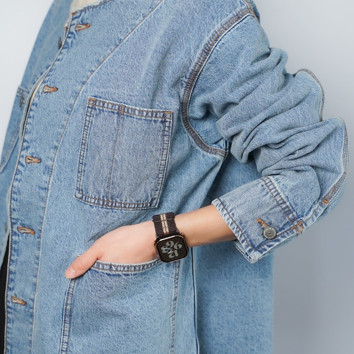 ナイロン テクスチャーライン アップルウォッチバンド Apple Watch ベルト