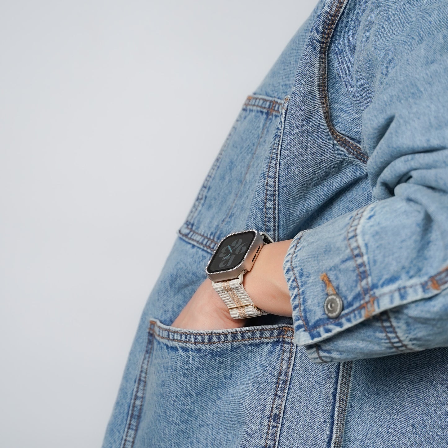 ナイロン テクスチャーライン アップルウォッチバンド Apple Watch ベルト