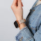 リボンチャーム シャイニー ファブリックレザー アップルウォッチバンド Apple Watch ベルト