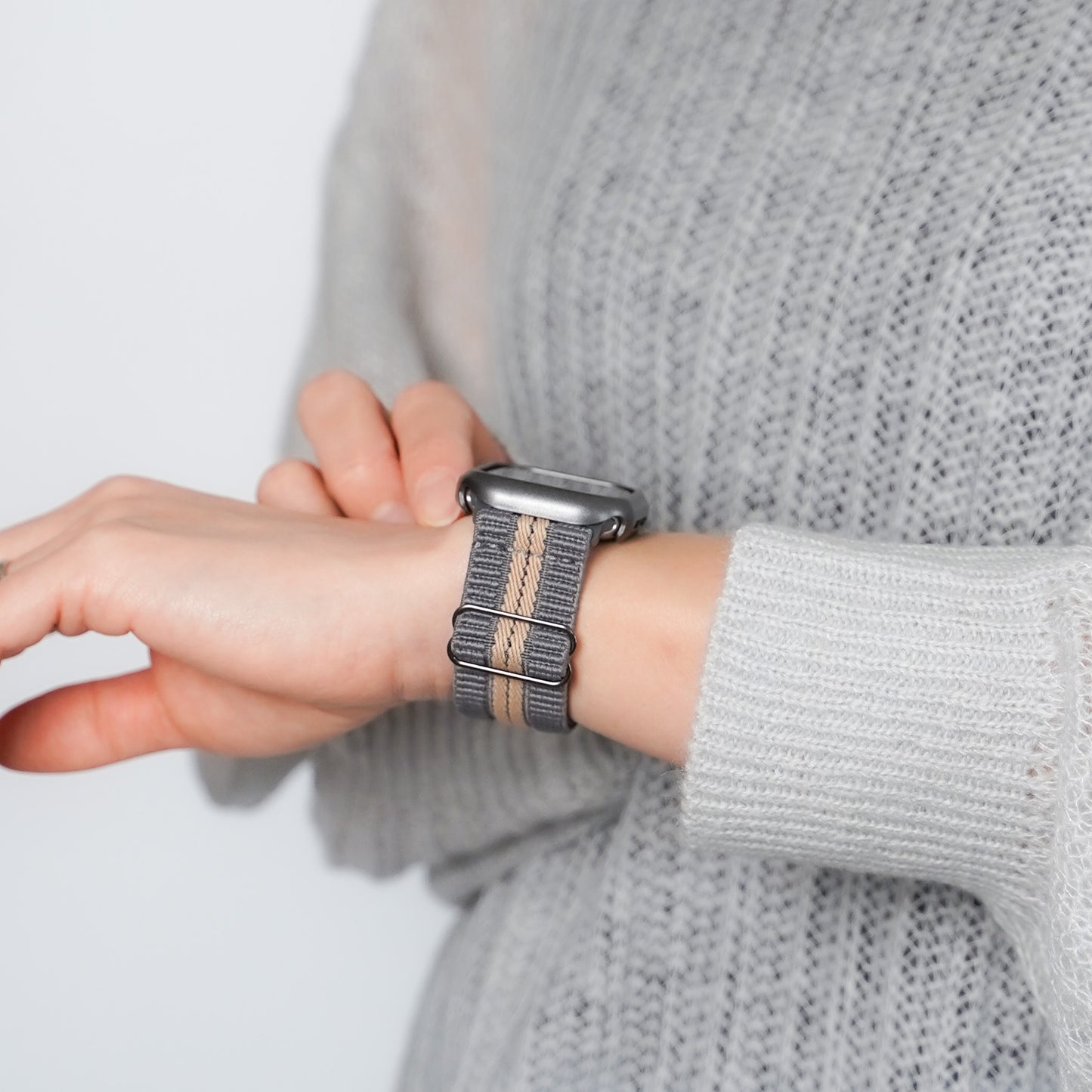 ナイロン テクスチャーライン アップルウォッチバンド Apple Watch ベルト