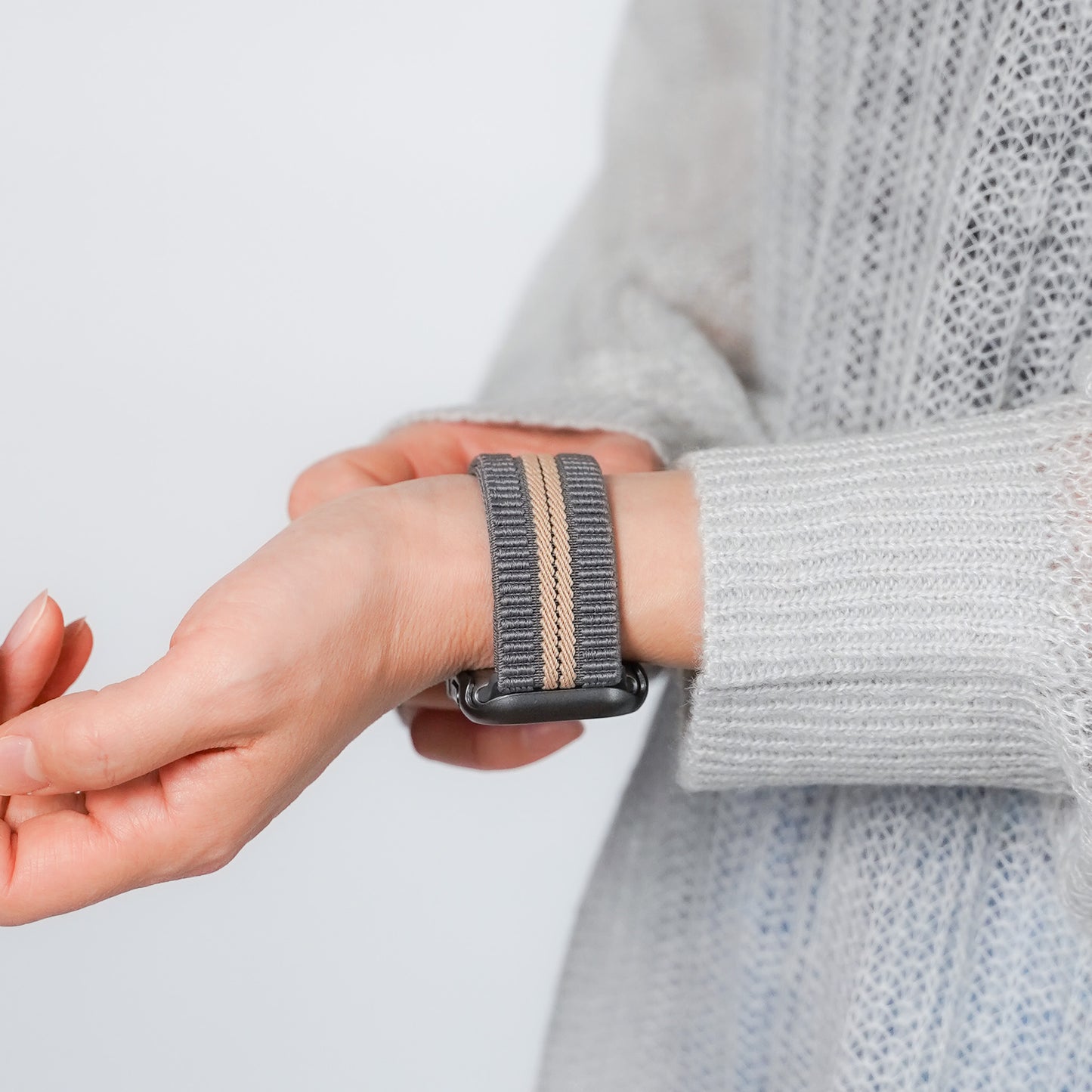 ナイロン テクスチャーライン アップルウォッチバンド Apple Watch ベルト