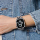 リボンチャーム シャイニー ファブリックレザー アップルウォッチバンド Apple Watch ベルト