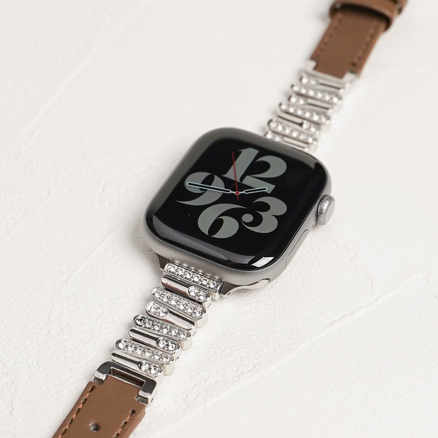【NEW】ラインストーン スリムレザー アップルウォッチバンド Apple Watch ベルト
