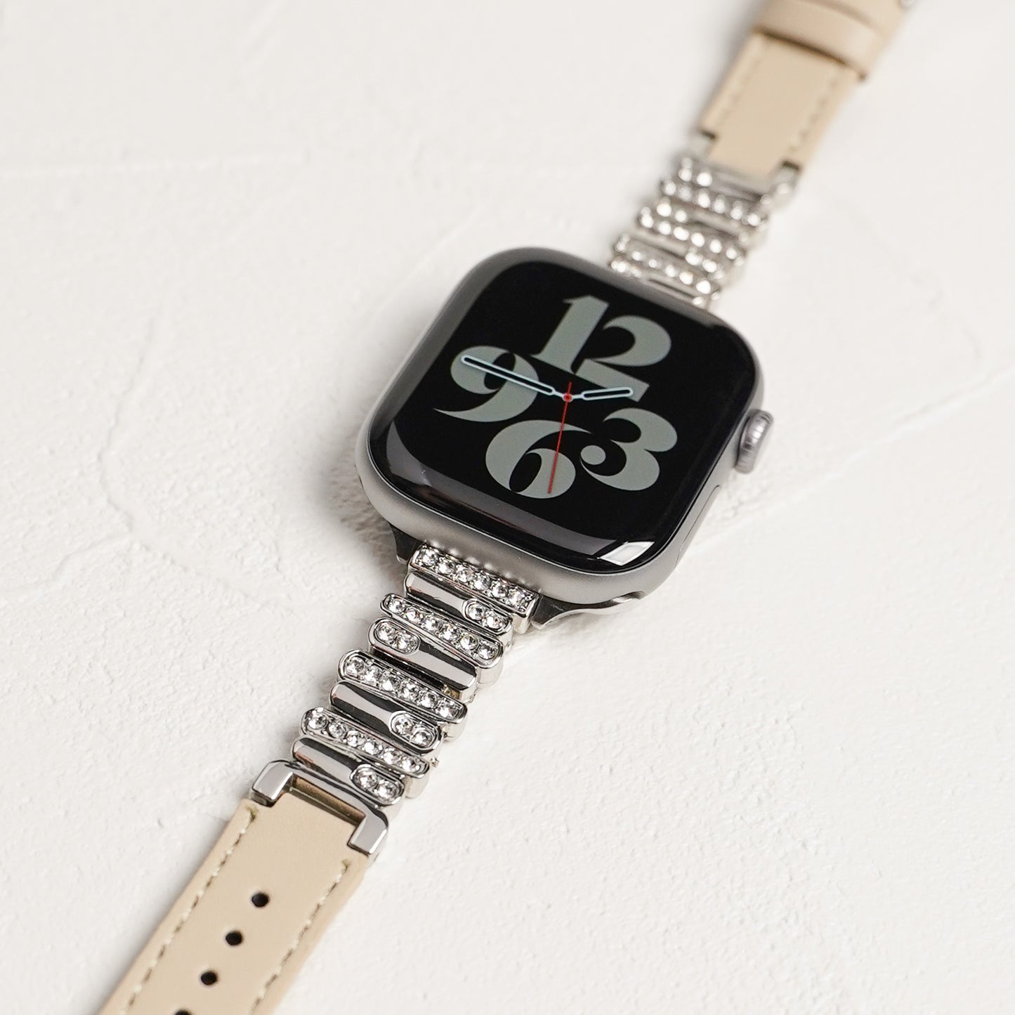 【NEW】ラインストーン スリムレザー アップルウォッチバンド Apple Watch ベルト
