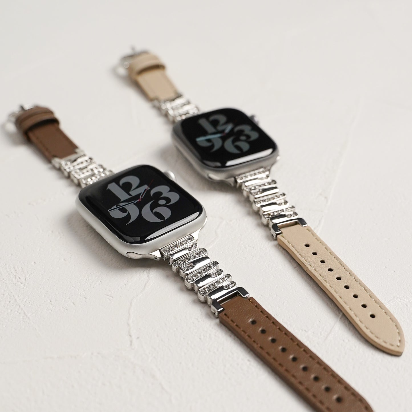 【NEW】ラインストーン スリムレザー アップルウォッチバンド Apple Watch ベルト