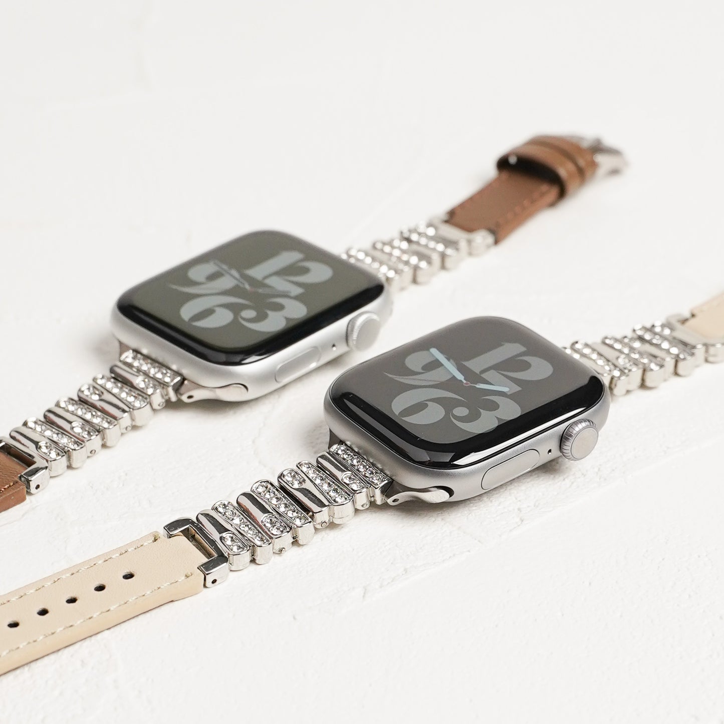 【NEW】ラインストーン スリムレザー アップルウォッチバンド Apple Watch ベルト