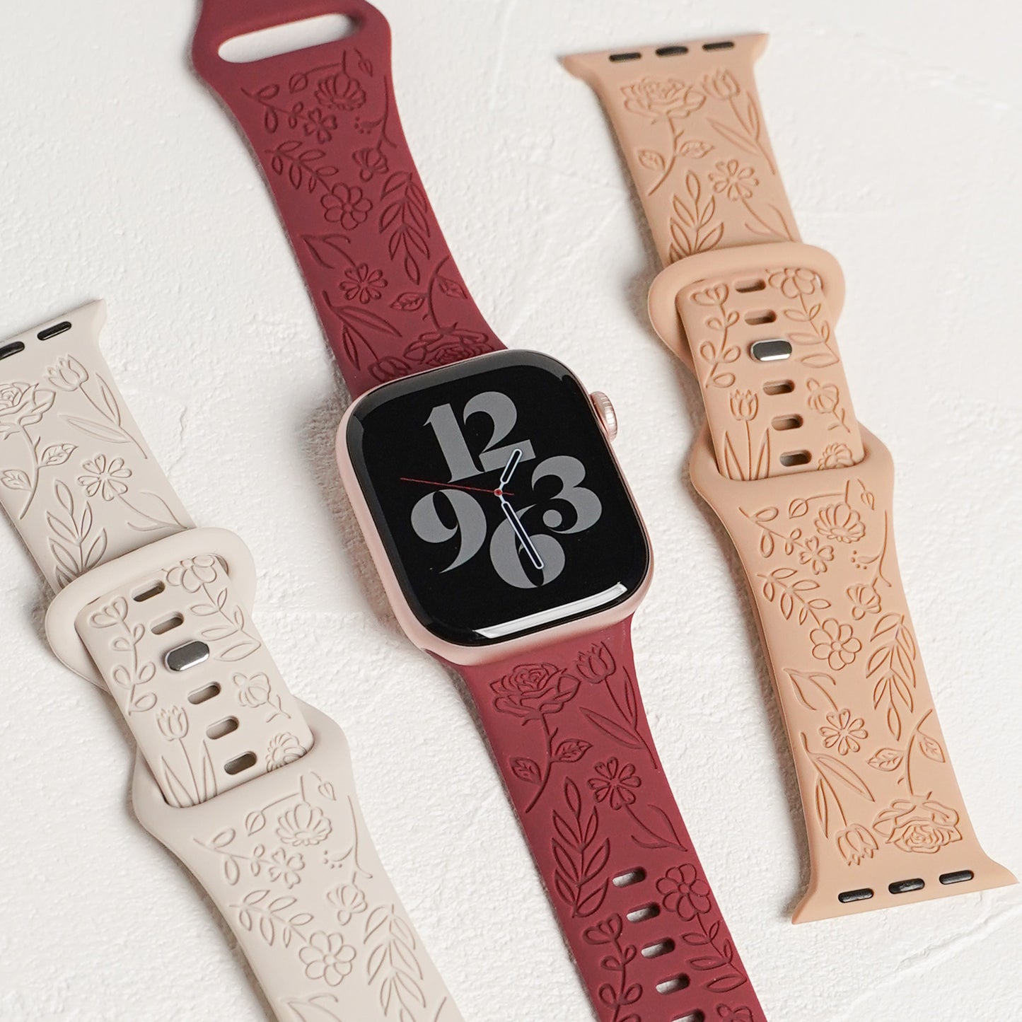 【NEW】シリコン フラワーローズ アップルウォッチバンド Apple Watch ベルト