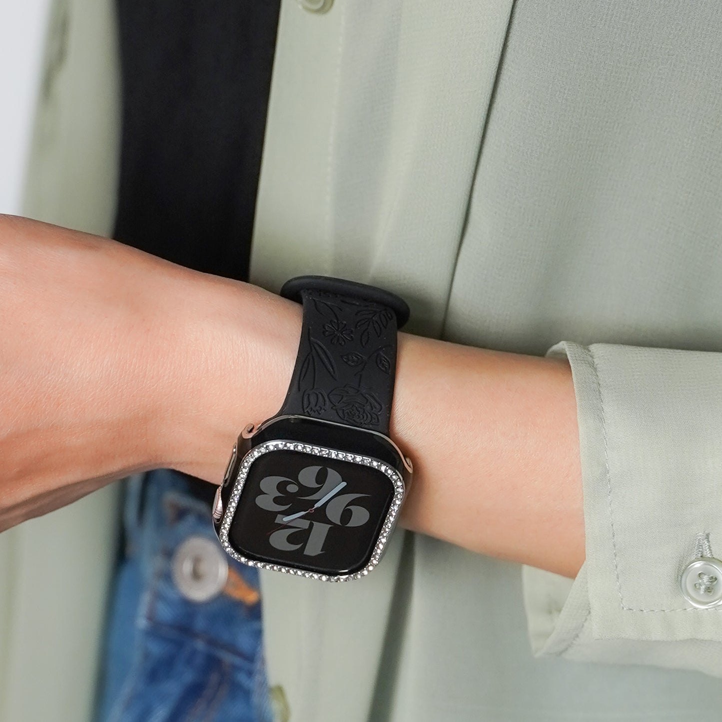 【NEW】シリコン フラワーローズ アップルウォッチバンド Apple Watch ベルト