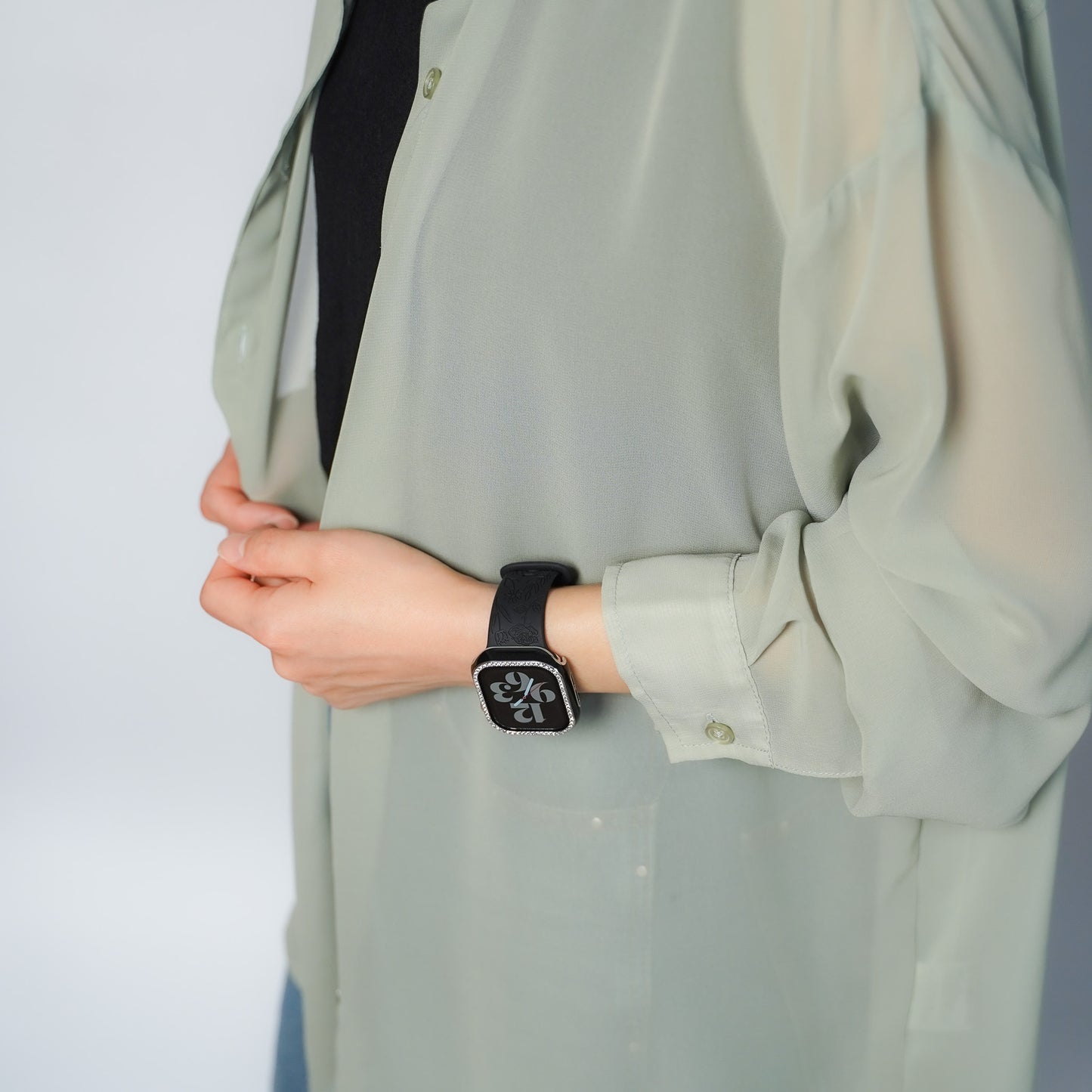 【NEW】シリコン フラワーローズ アップルウォッチバンド Apple Watch ベルト
