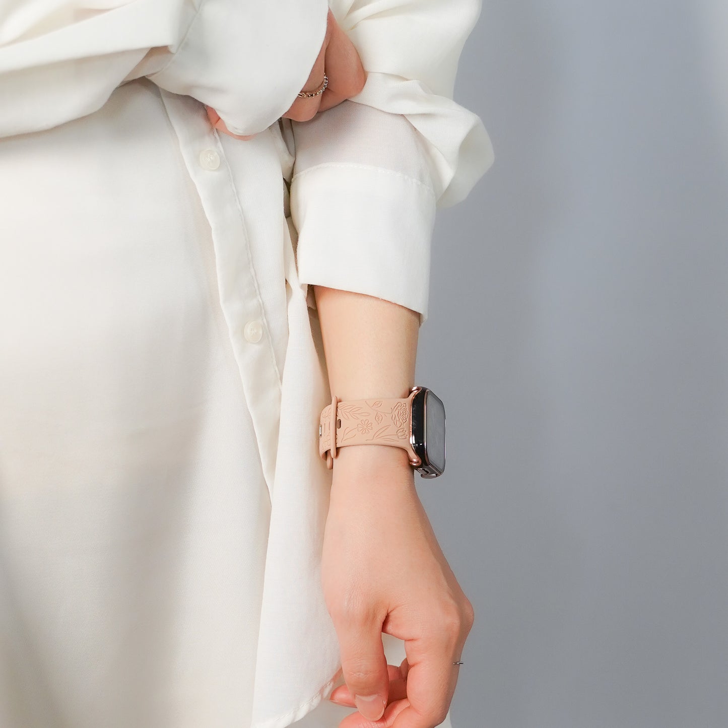 【NEW】シリコン フラワーローズ アップルウォッチバンド Apple Watch ベルト