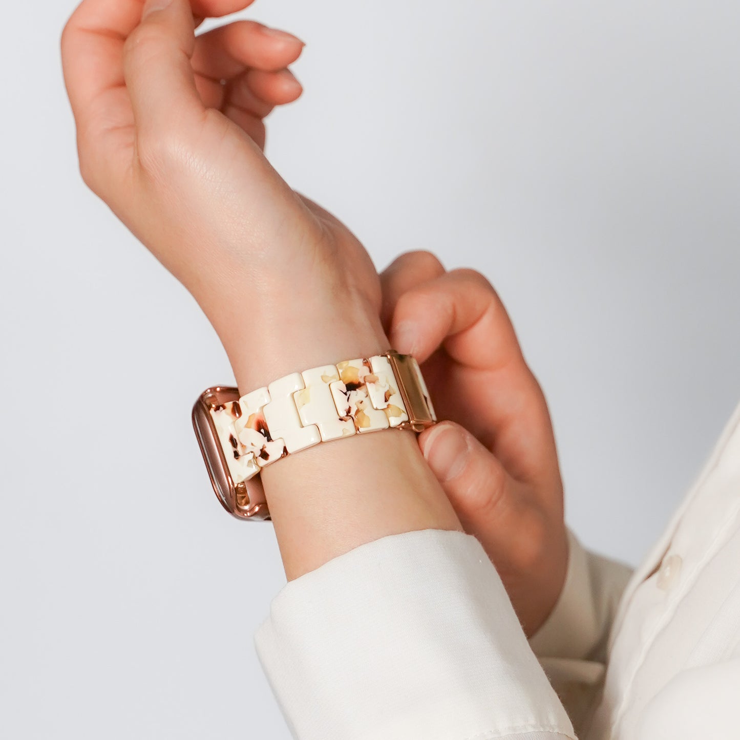 樹脂 マーブル べっ甲 アップルウォッチバンド 大理石風 Apple Watch ベルト