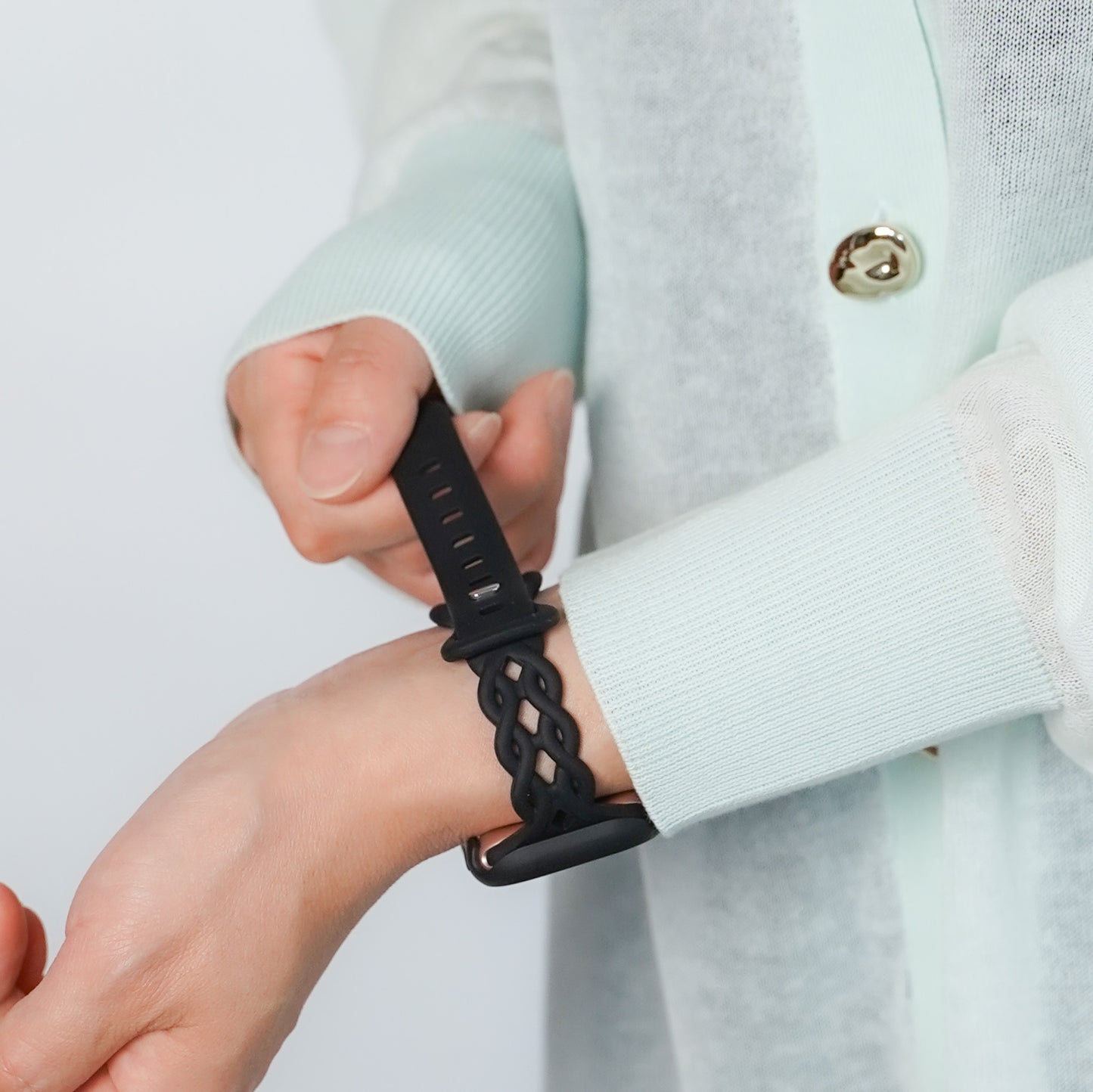 【NEW】シリコン 透かし編み アップルウォッチバンド Apple Watch ベルト