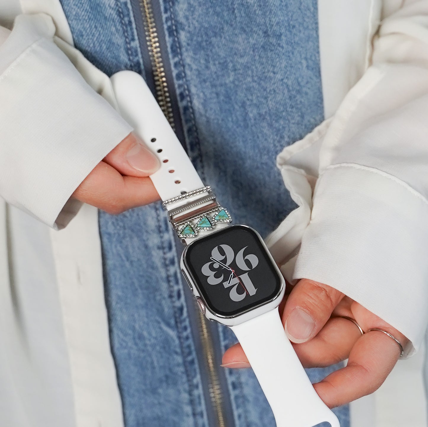 【NEW】ターコイズチャーム シルバー アクセサリー アップルウォッチ Apple Watch