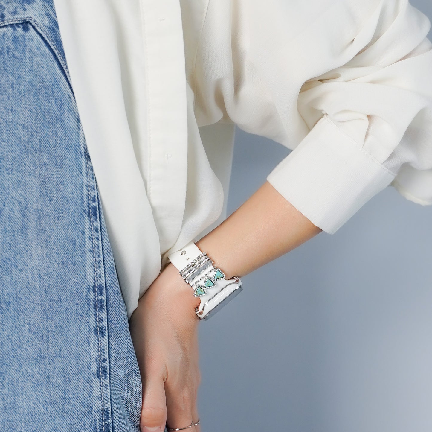 【NEW】ターコイズチャーム シルバー アクセサリー アップルウォッチ Apple Watch