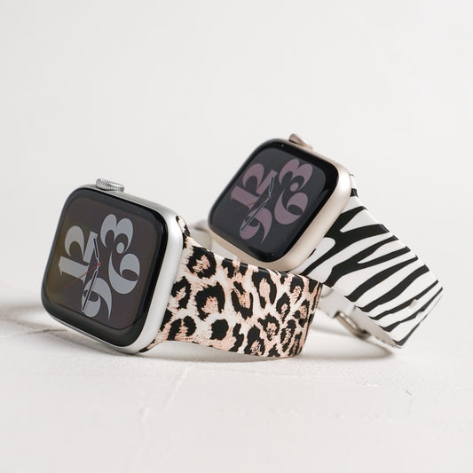 Animal Print Silicone Apple Watch Band Leopard Zebra Apple Watch
