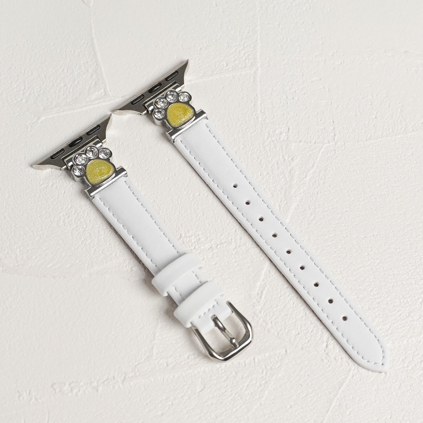 【NEW】スリムレザー 肉球チャーム 犬 猫 アップルウォッチバンド Apple Watch ベルト