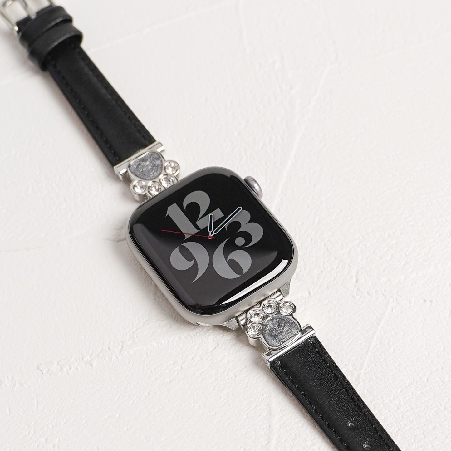 【NEW】スリムレザー 肉球チャーム 犬 猫 アップルウォッチバンド Apple Watch ベルト