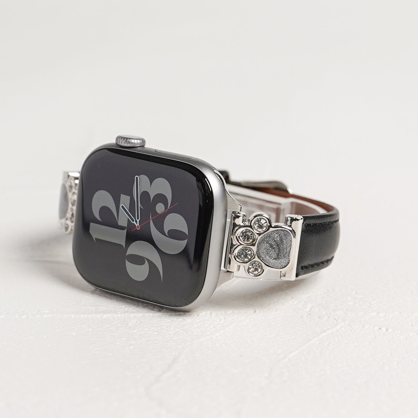 【NEW】スリムレザー 肉球チャーム 犬 猫 アップルウォッチバンド Apple Watch ベルト