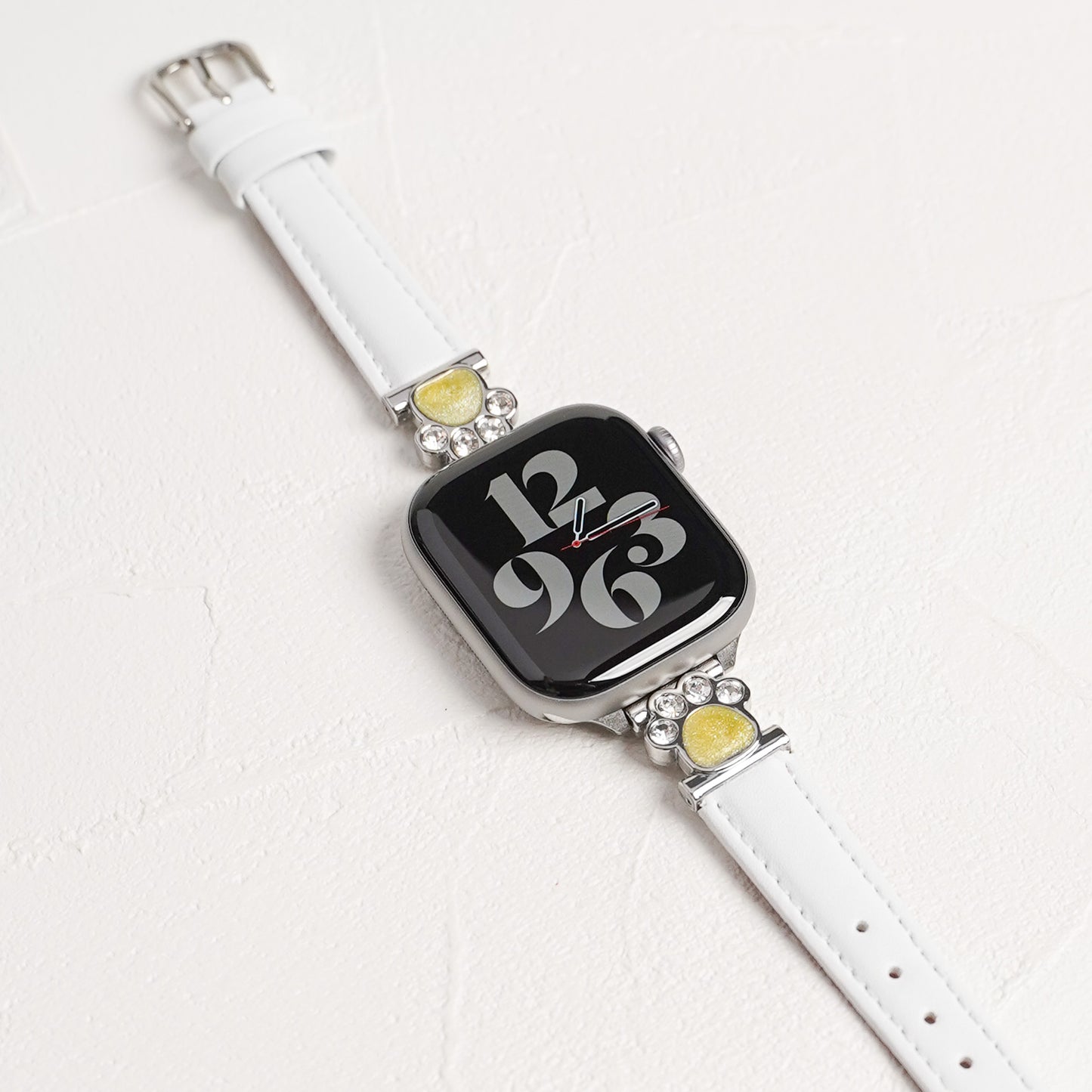 【NEW】スリムレザー 肉球チャーム 犬 猫 アップルウォッチバンド Apple Watch ベルト