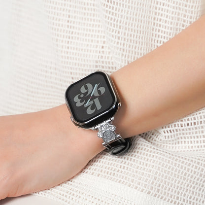 スリムレザー 肉球チャーム 犬 猫 アップルウォッチバンド Apple Watch ベルト