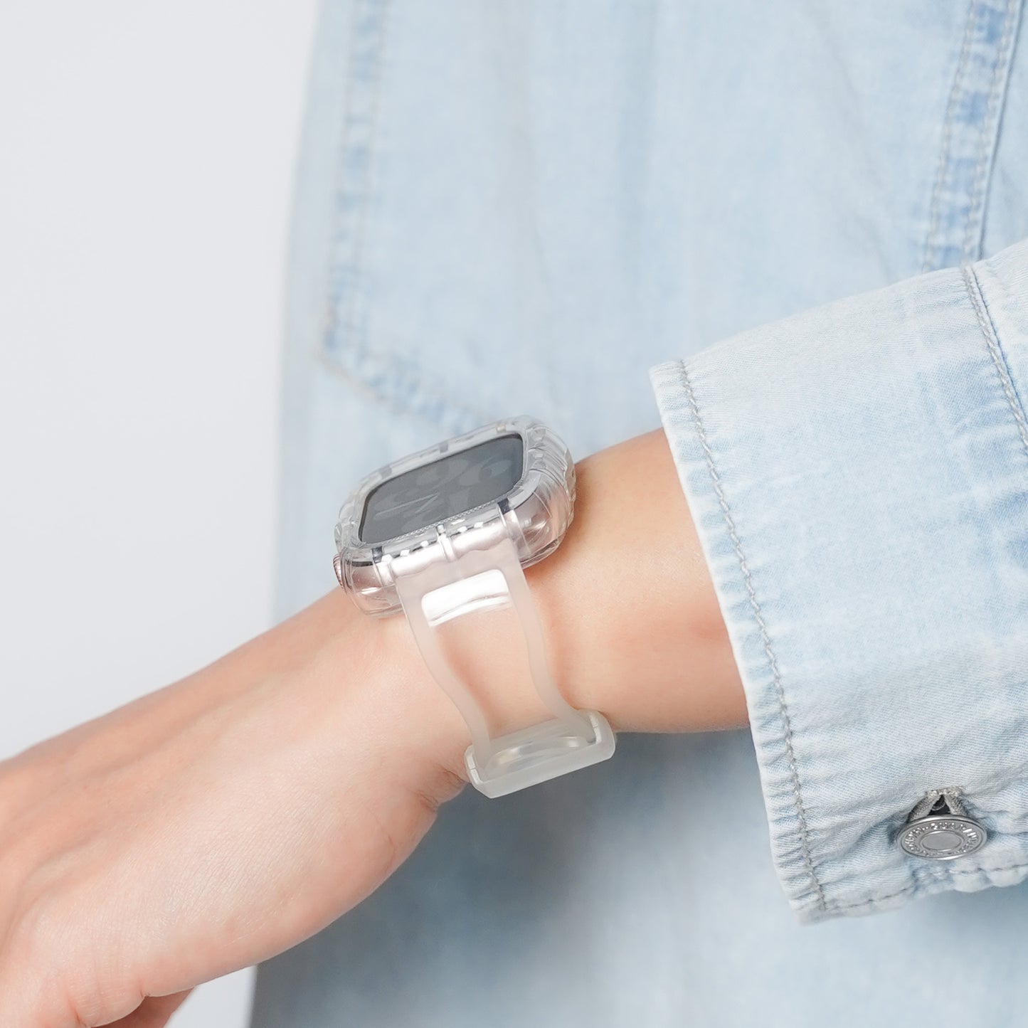 Clear Integrated Wave Apple Watch Band Case Transparent Apple Watch