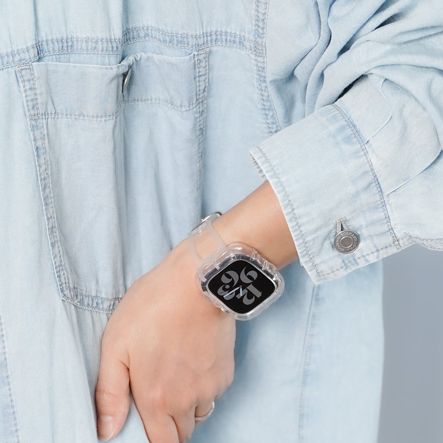 Clear Integrated Wave Apple Watch Band Case Transparent Apple Watch