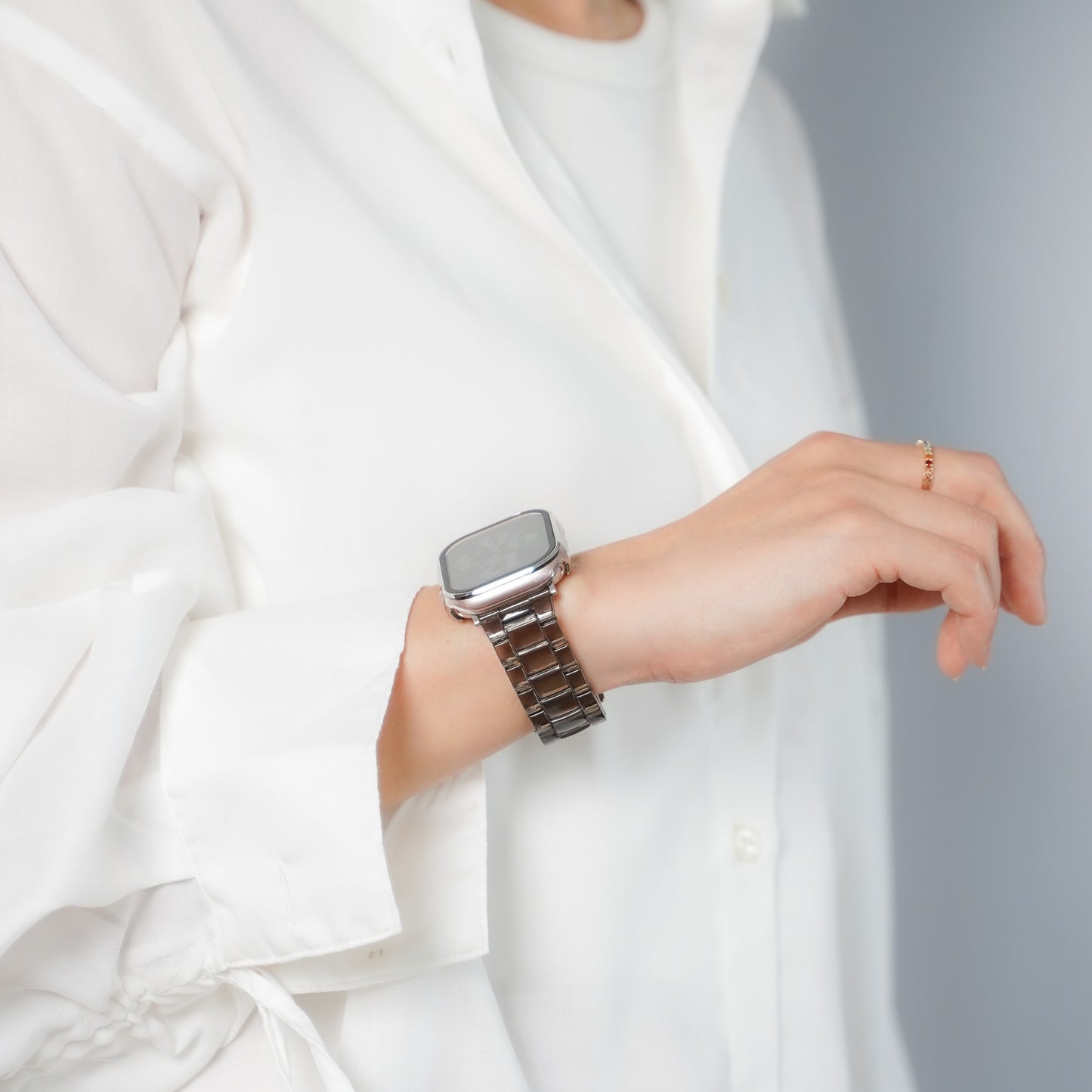 クリア 3連 樹脂 アップルウォッチバンド 透明 Apple Watch ベルト