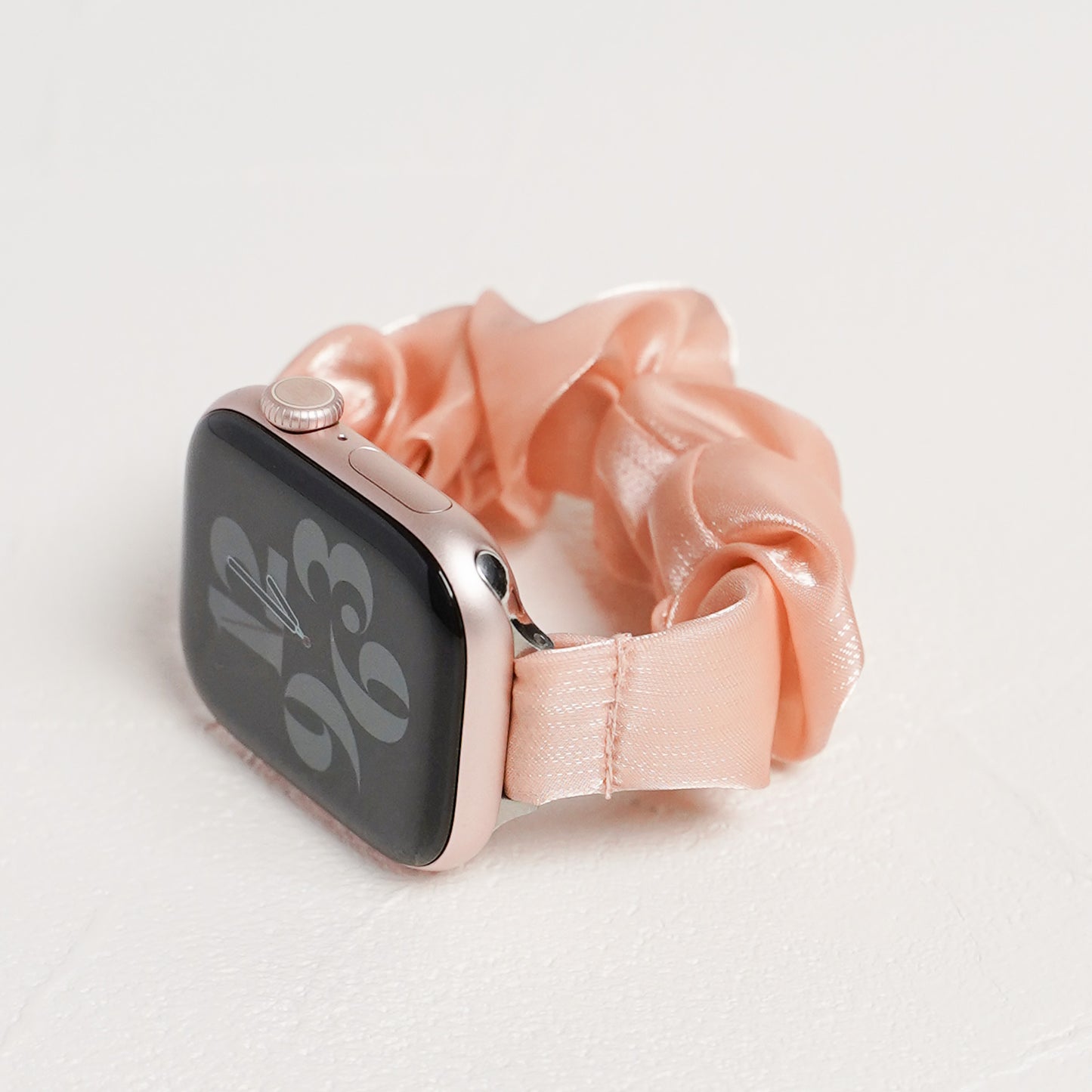 【NEW】スリム シュシュ サテン ゴム アップルウォッチバンド Apple Watch ベルト
