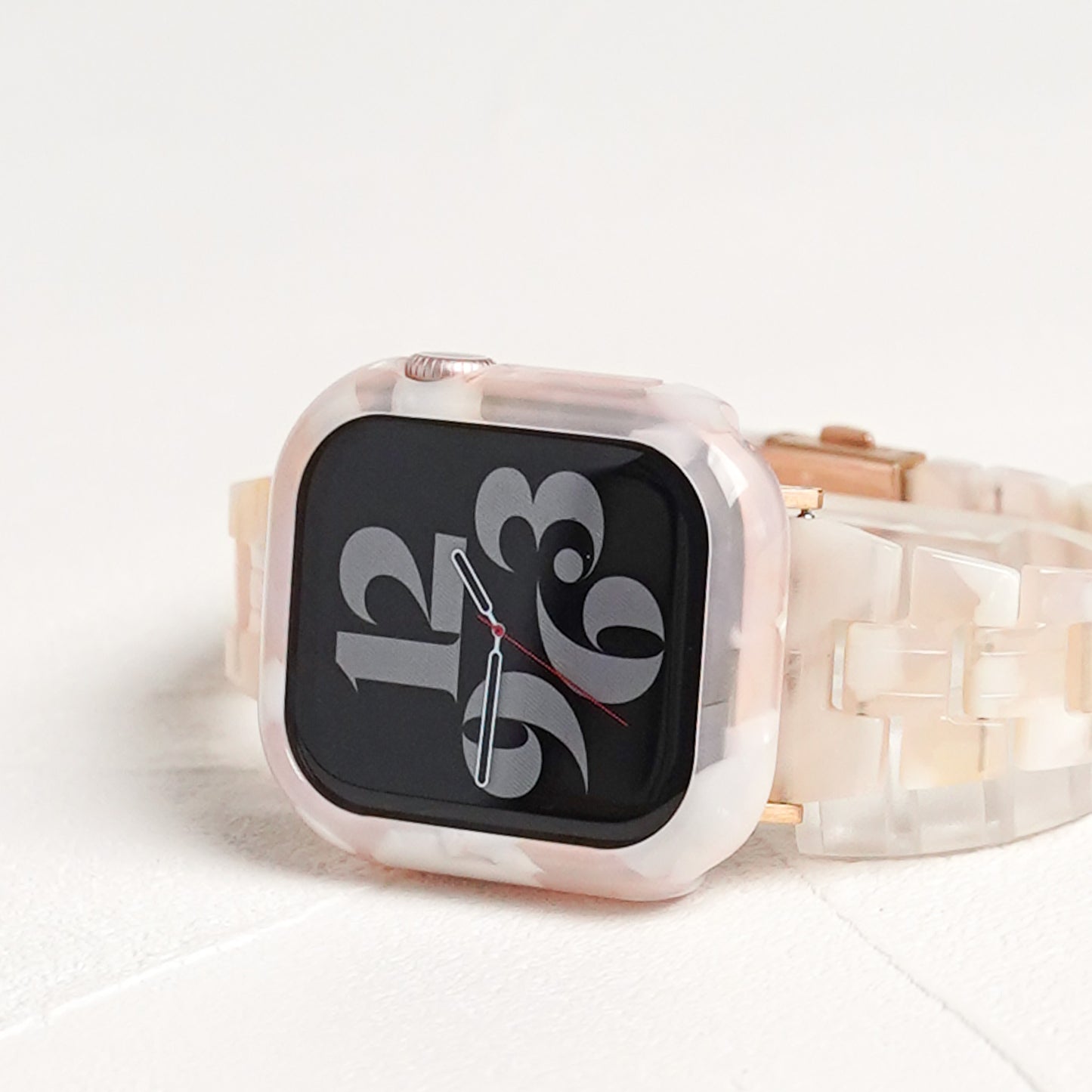 【NEW】樹脂 マーブル 保護フレーム ガラスなし ハードタイプ アップルウォッチ ケース Apple watch
