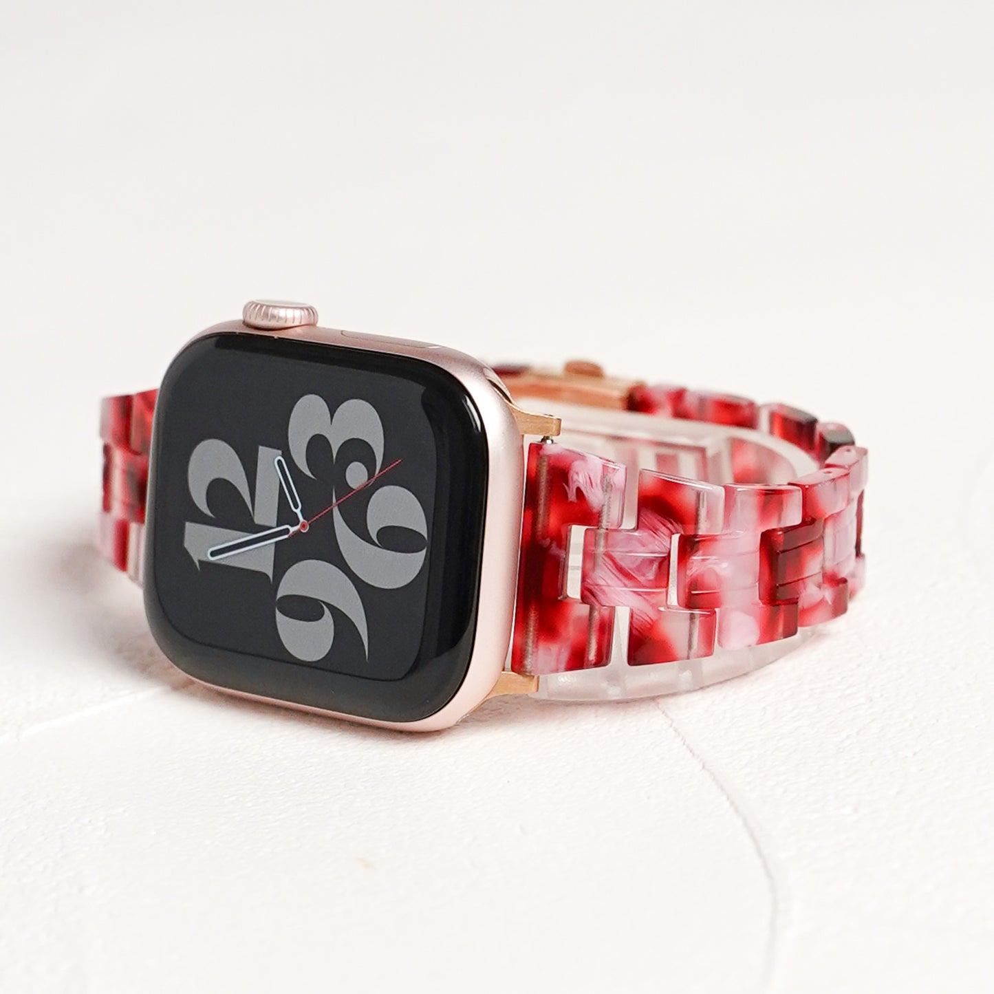 【NEW】スリム 樹脂 マーブル アップルウォッチバンド Apple Watch ベルト