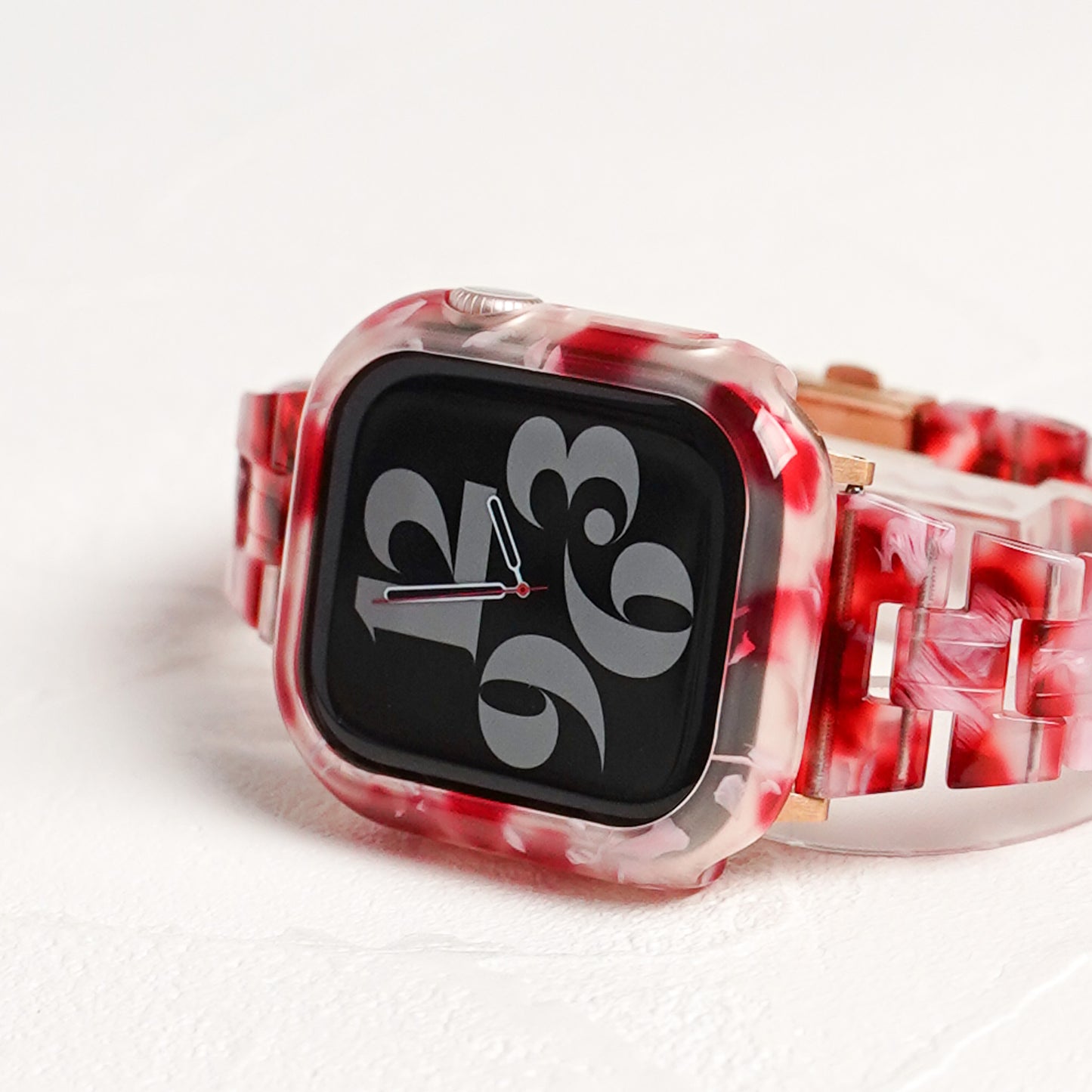 【NEW】樹脂 マーブル 保護フレーム ガラスなし ハードタイプ アップルウォッチ ケース Apple watch