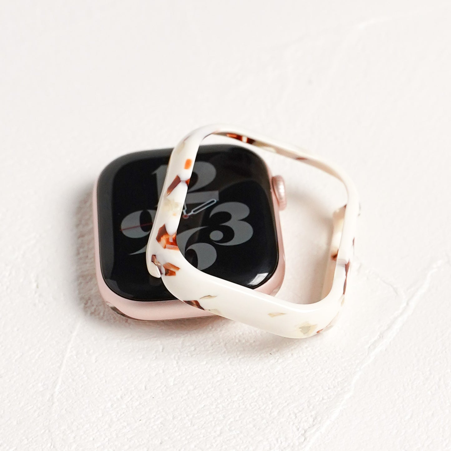 【NEW】樹脂 マーブル 保護フレーム ガラスなし ハードタイプ アップルウォッチ ケース Apple watch