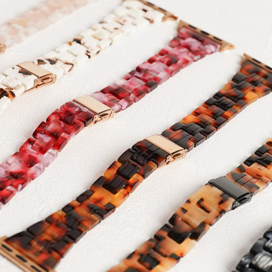【NEW】スリム 樹脂 マーブル アップルウォッチバンド Apple Watch ベルト