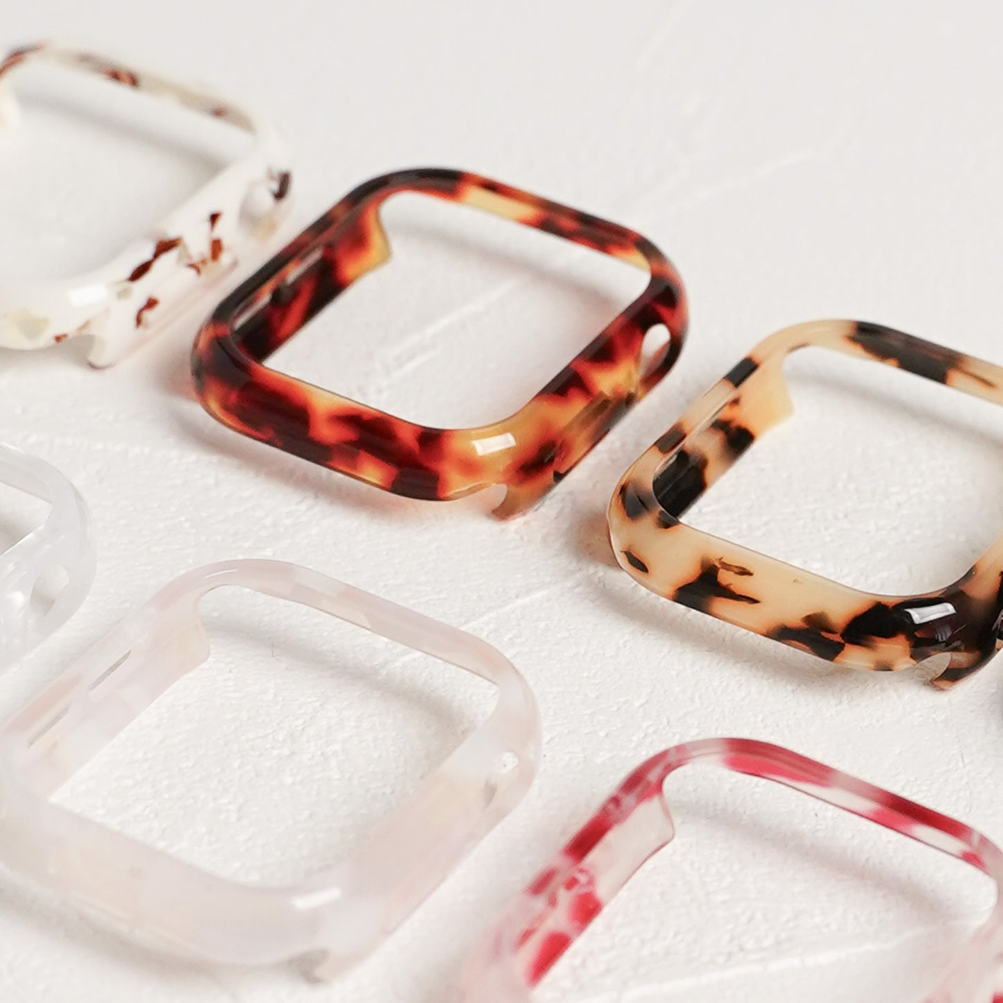 【NEW】樹脂 マーブル 保護フレーム ガラスなし ハードタイプ アップルウォッチ ケース Apple watch