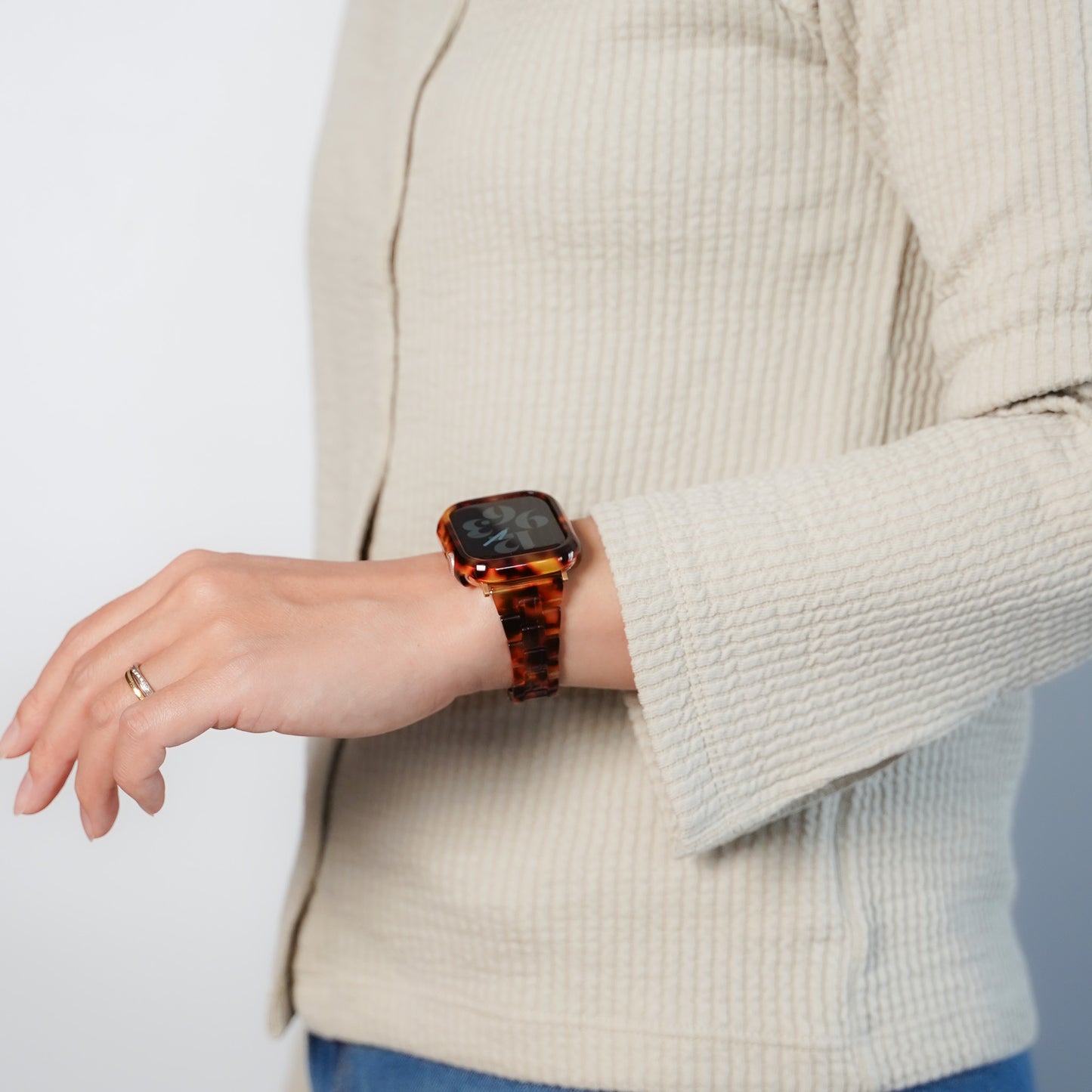 【NEW】樹脂 マーブル 保護フレーム ガラスなし ハードタイプ アップルウォッチ ケース Apple watch