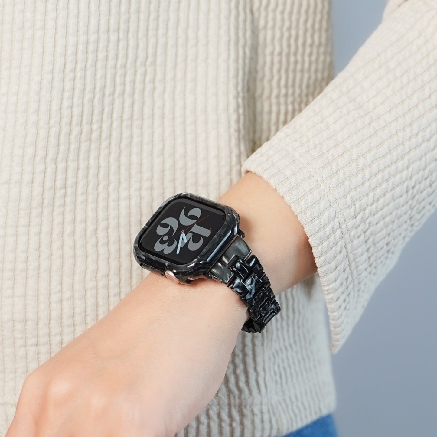 【NEW】スリム 樹脂 マーブル アップルウォッチバンド Apple Watch ベルト