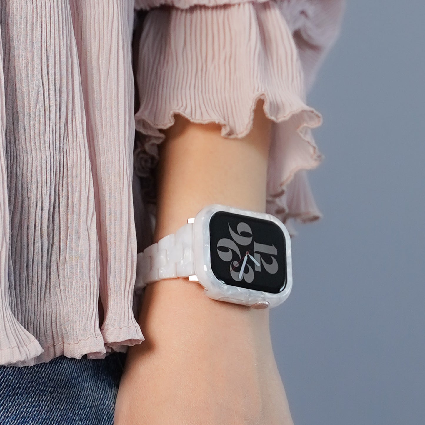 【NEW】樹脂 マーブル 保護フレーム ガラスなし ハードタイプ アップルウォッチ ケース Apple watch