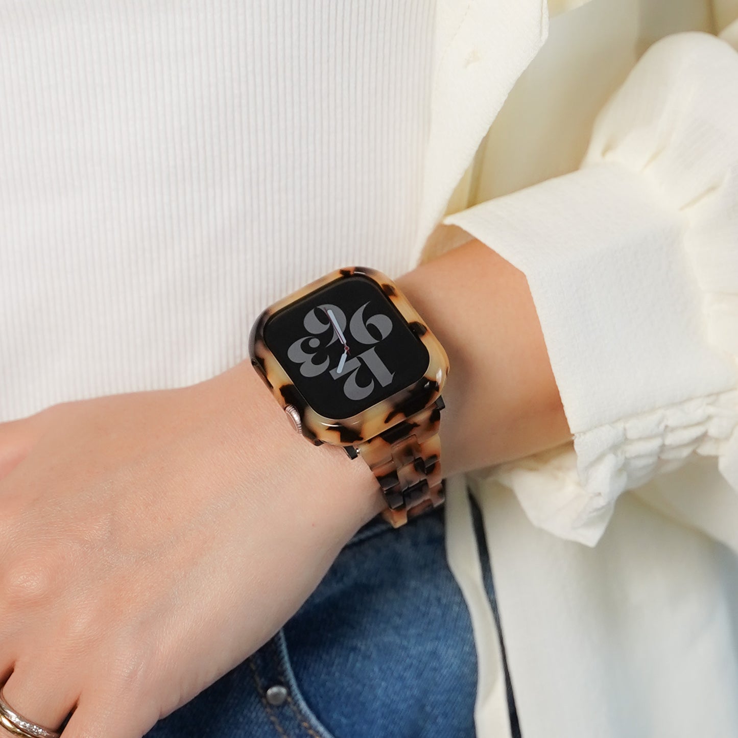 【NEW】樹脂 マーブル 保護フレーム ガラスなし ハードタイプ アップルウォッチ ケース Apple watch