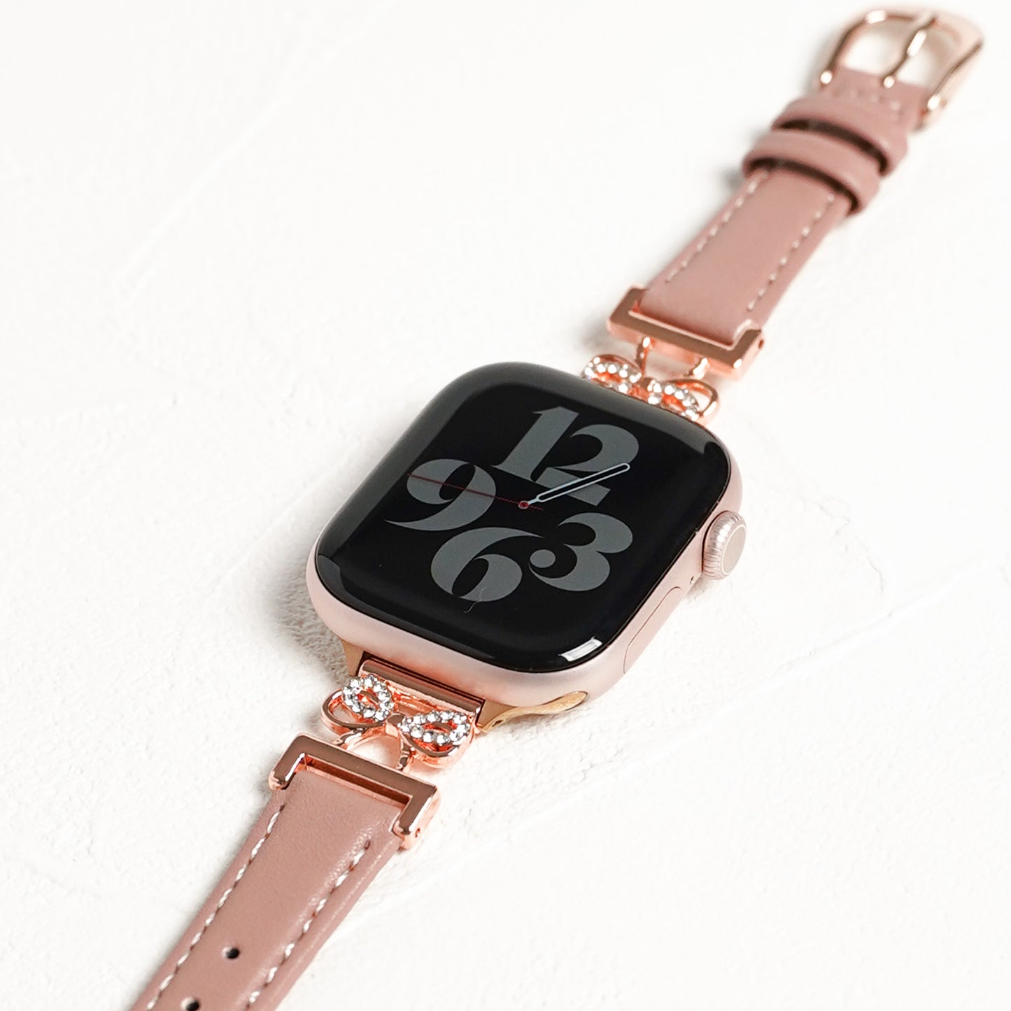 【NEW】リボンストーン スリムレザー アップルウォッチバンド Apple Watch ベルト