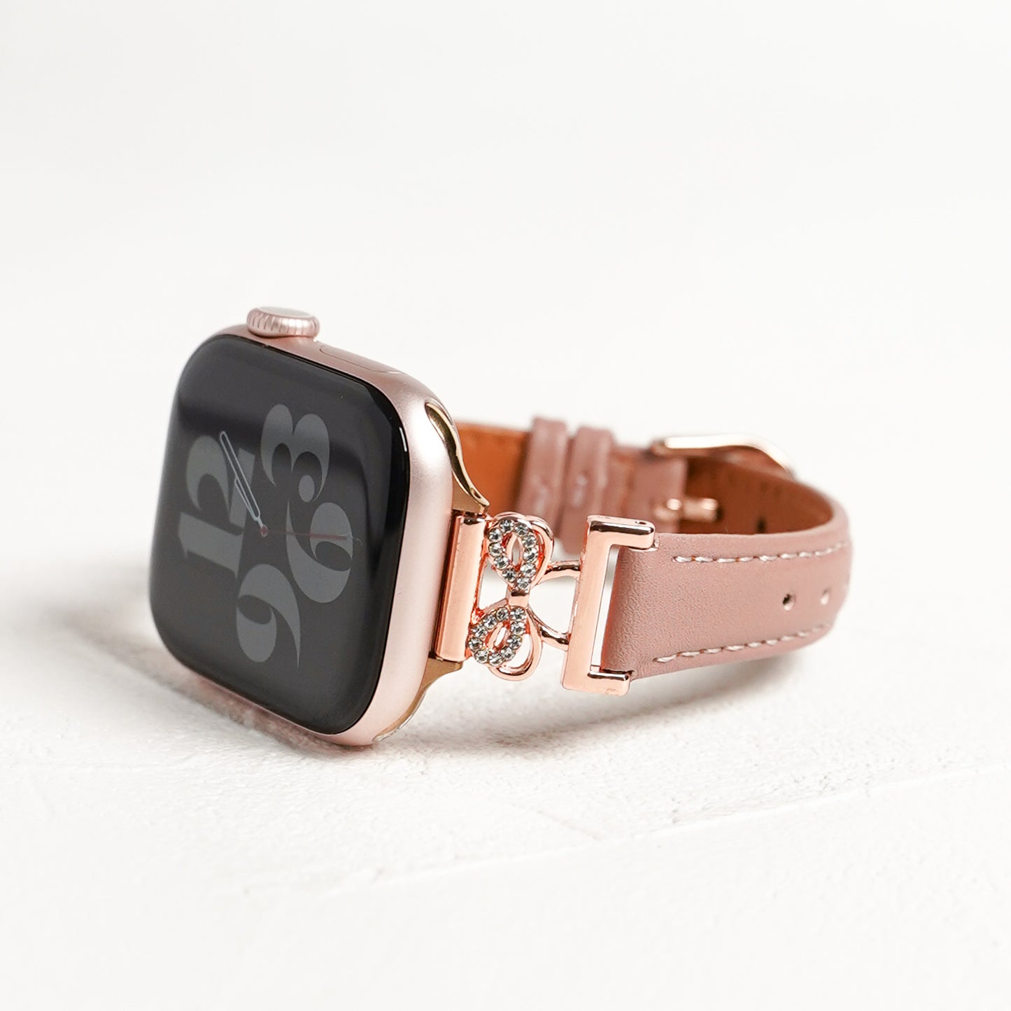 【NEW】リボンストーン スリムレザー アップルウォッチバンド Apple Watch ベルト