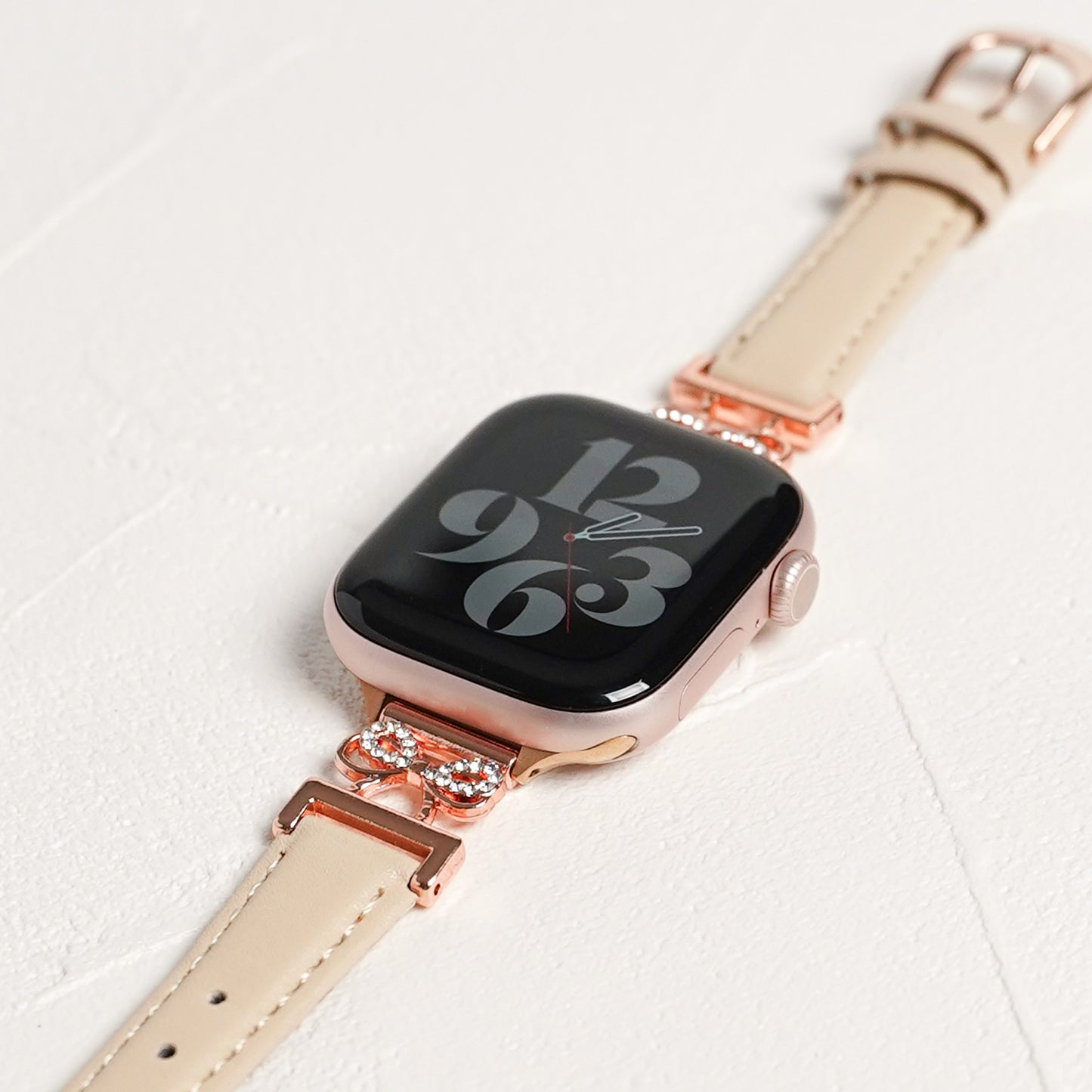 【NEW】リボンストーン スリムレザー アップルウォッチバンド Apple Watch ベルト