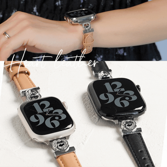 【NEW】ハート×ストーン スリムレザー アップルウォッチバンド Apple Watch ベルト